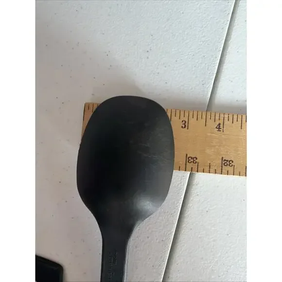 Pampered Chef set of 2 Black Nylon spatula 2351 & solid Spoon 2349 USA - Picture 15 of 15